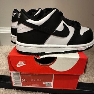 Nike Kids Black and White Dunk Low Sneakers